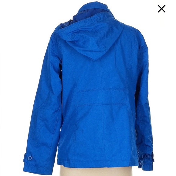 Lands’ End Rain Windbreaker Hooded Royal Blue Jacket Women’s Size XS (4-6) - Picture 10 of 11